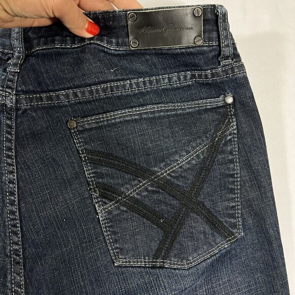Kenneth Cole New York Men’s Straight Dark Blue Denim Jeans Smou9718 Size 34X30 - Picture 5 of 14